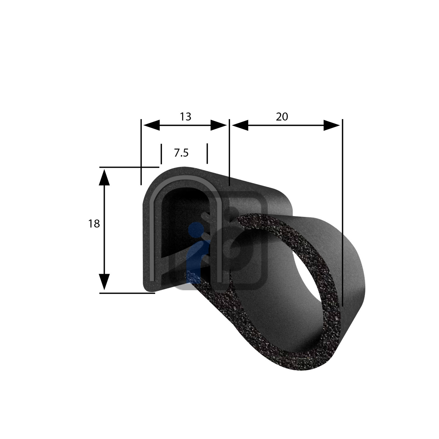 White rubber roll with fine ribbing – designed for grip and stability