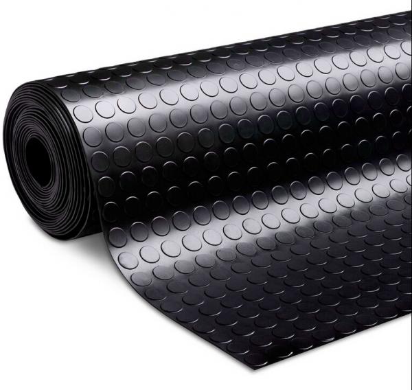 Coin pattern rubber flooring – ideal for workshops and gyms