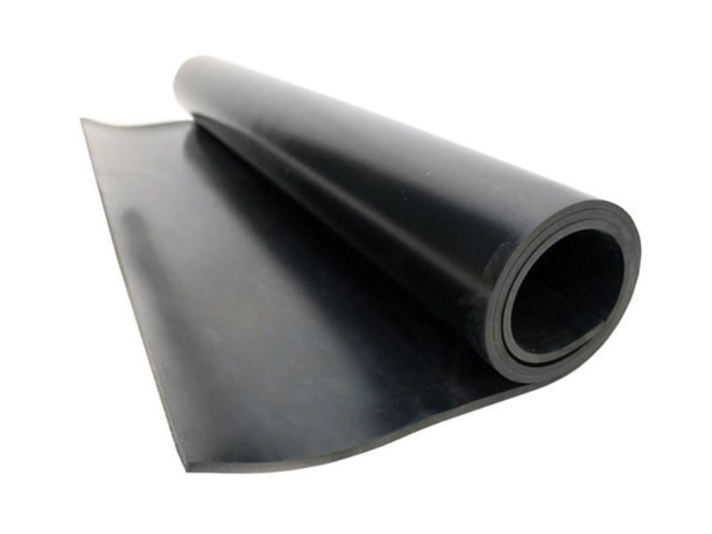Rubber sheet with precision grooves for enhanced slip resistance.