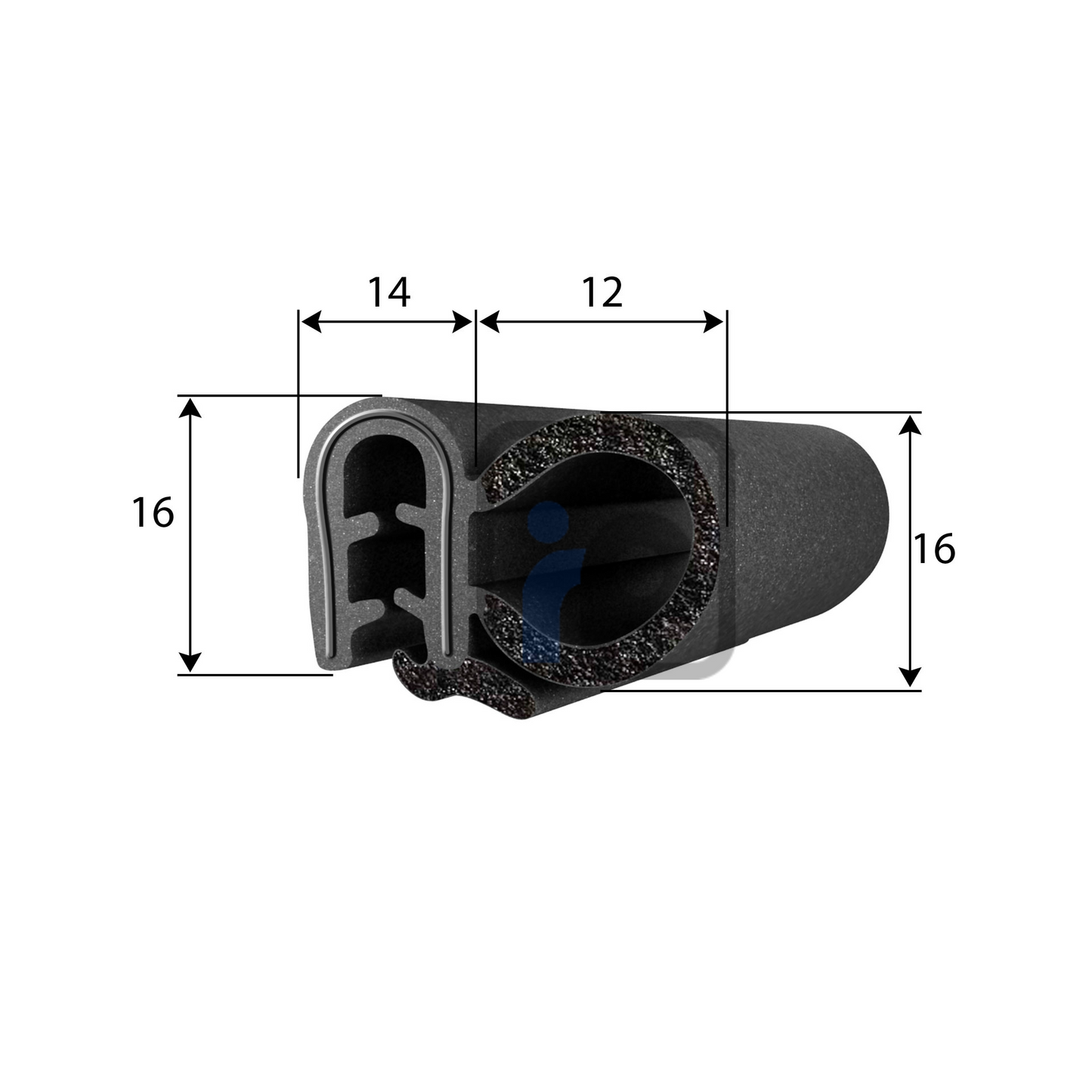 PW004 - Pinchweld Door Seal with Large side bulb