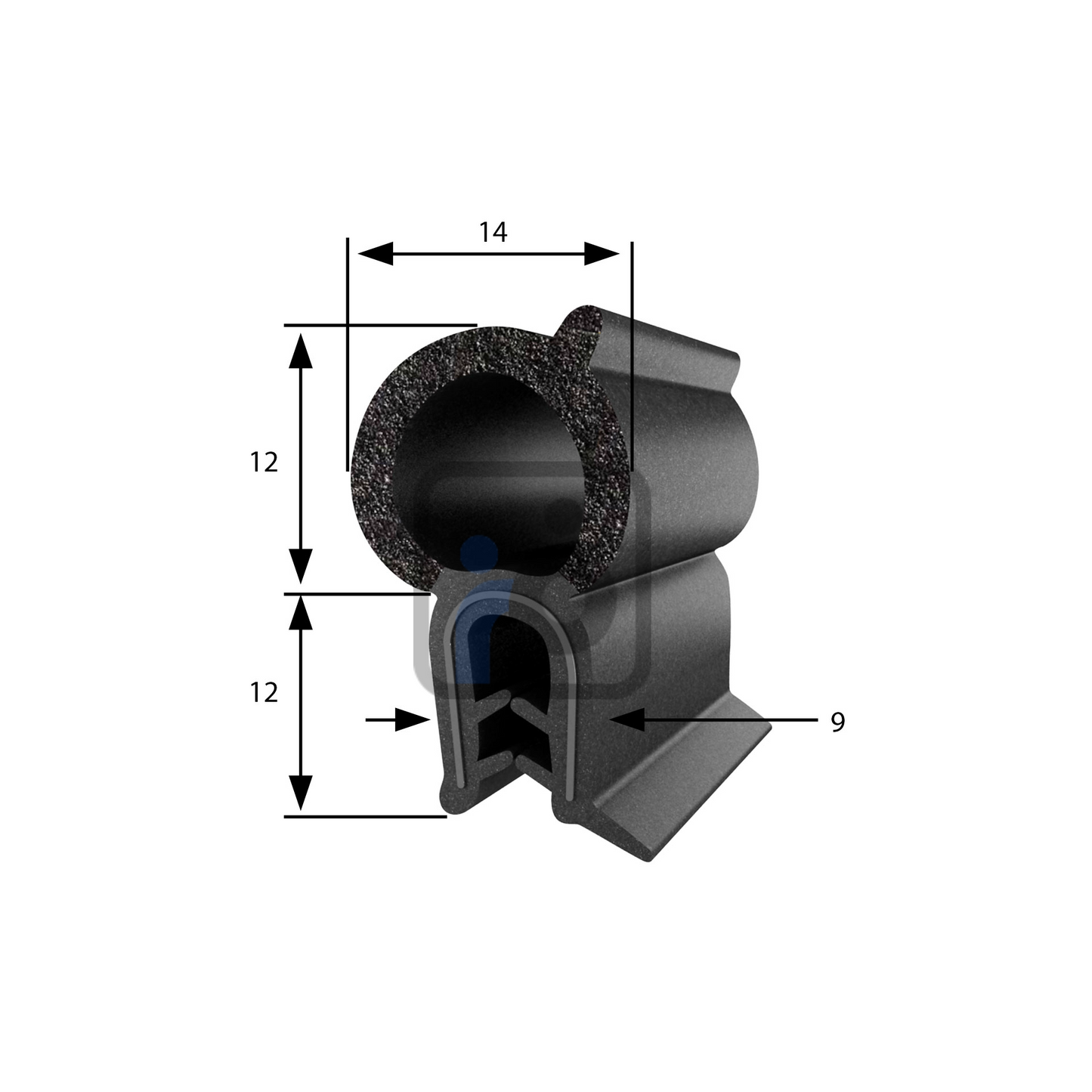 PW010 - Pinchweld Door Seal with Top Bulb