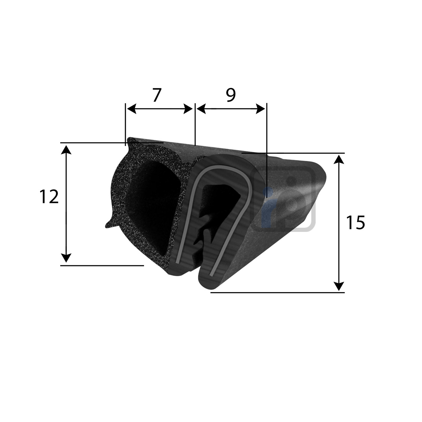 PW717 - Pinchweld Door Seal with Side Bulb